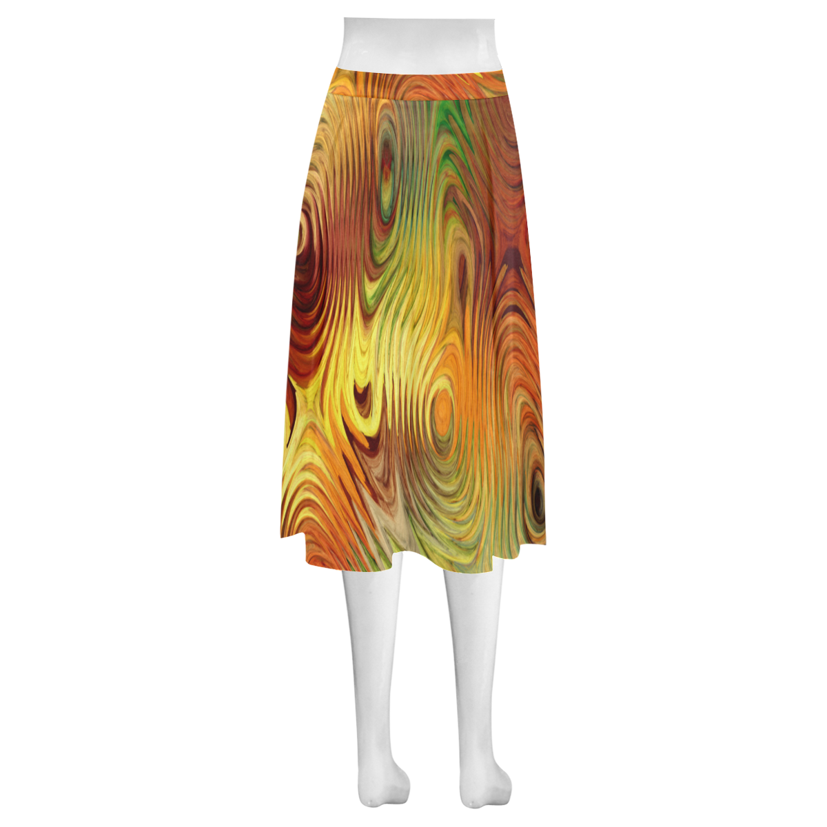 Autumn Leafs Underwater Mnemosyne Women's Crepe Skirt (Model D16)