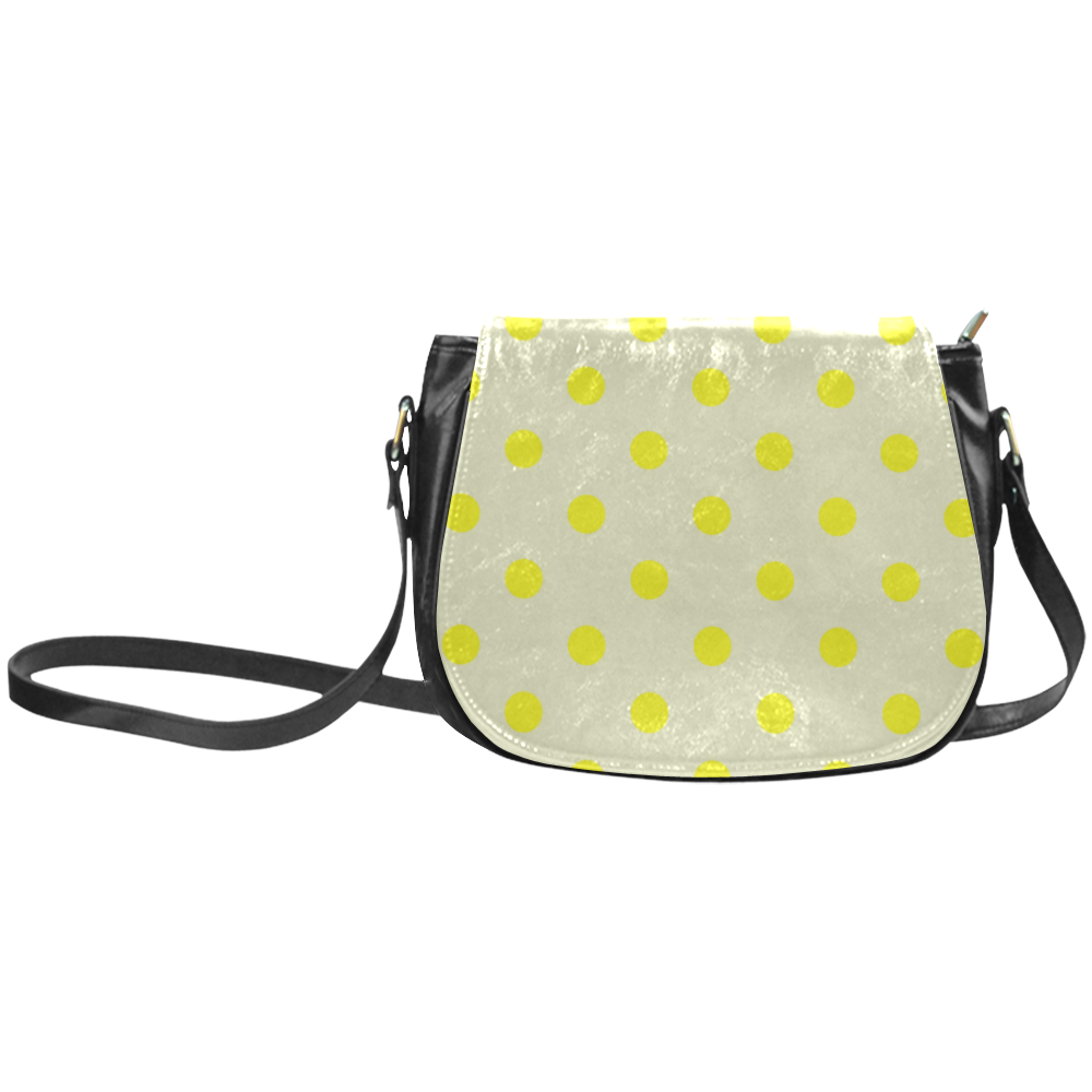 Vintage designers Yellow old dots bag for Girl Classic Saddle Bag/Small (Model 1648)