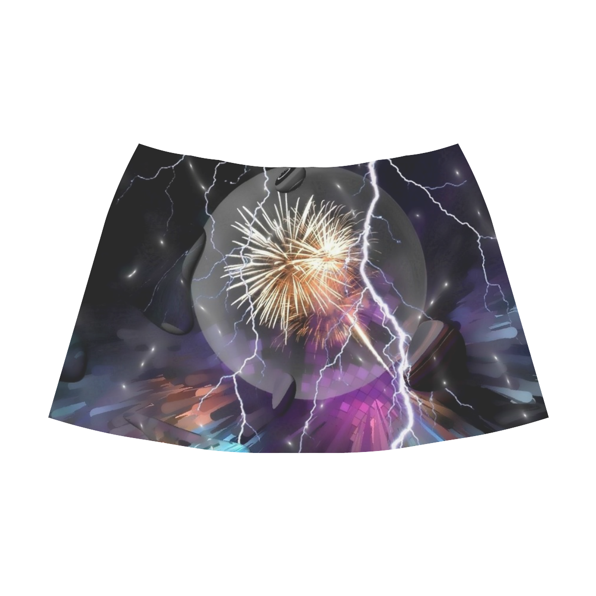 Space Night by Artdream Mnemosyne Women's Crepe Skirt (Model D16)