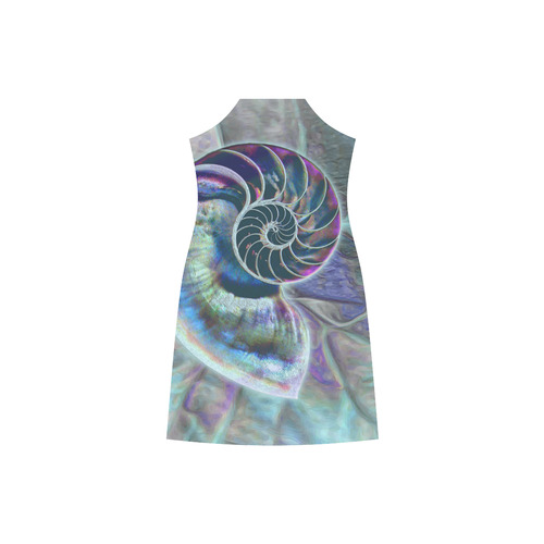 Wonderful Iridescent SHELL SNAIL V-Neck Open Fork Long Dress(Model D18)