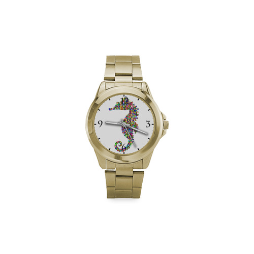 Abstract Triangle Seahorse Custom Gilt Watch(Model 101)