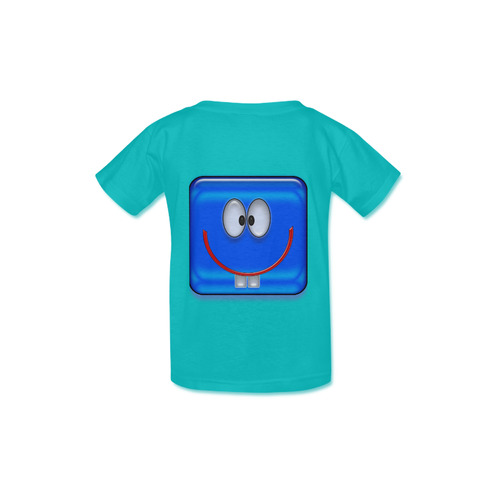 square smile blue Kid's  Classic T-shirt (Model T22)