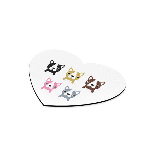 Cute Dogs collection : original illustration Art / FOR ALL DOG LOVERS Heart-shaped Mousepad