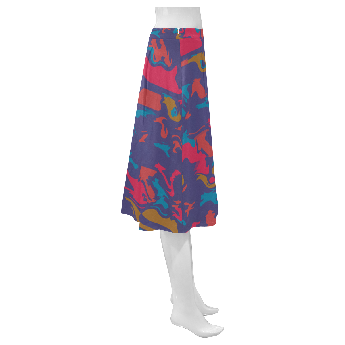 Chaos in retro colors Mnemosyne Women's Crepe Skirt (Model D16)