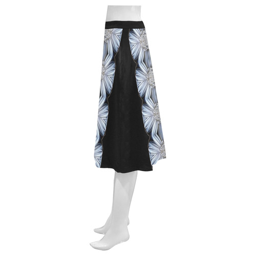 Summer calm in white and black. Mnemosyne Women's Crepe Skirt (Model D16)