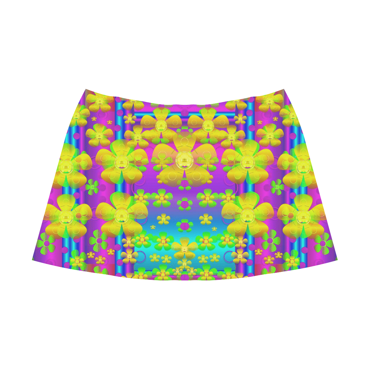 Outside the curtain it is peace florals and love Mnemosyne Women's Crepe Skirt (Model D16)