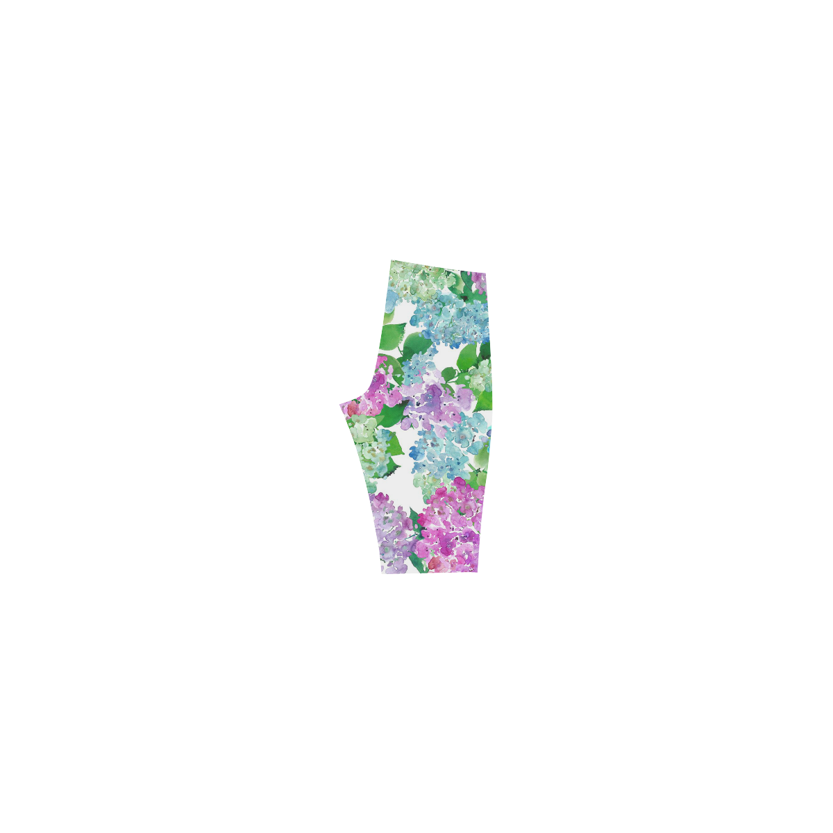 Watercolor Hydrangea, flower, flowers Hestia Cropped Leggings (Model L03)