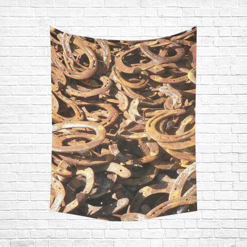 good luck,new year, horseshoe Cotton Linen Wall Tapestry 60"x 80"