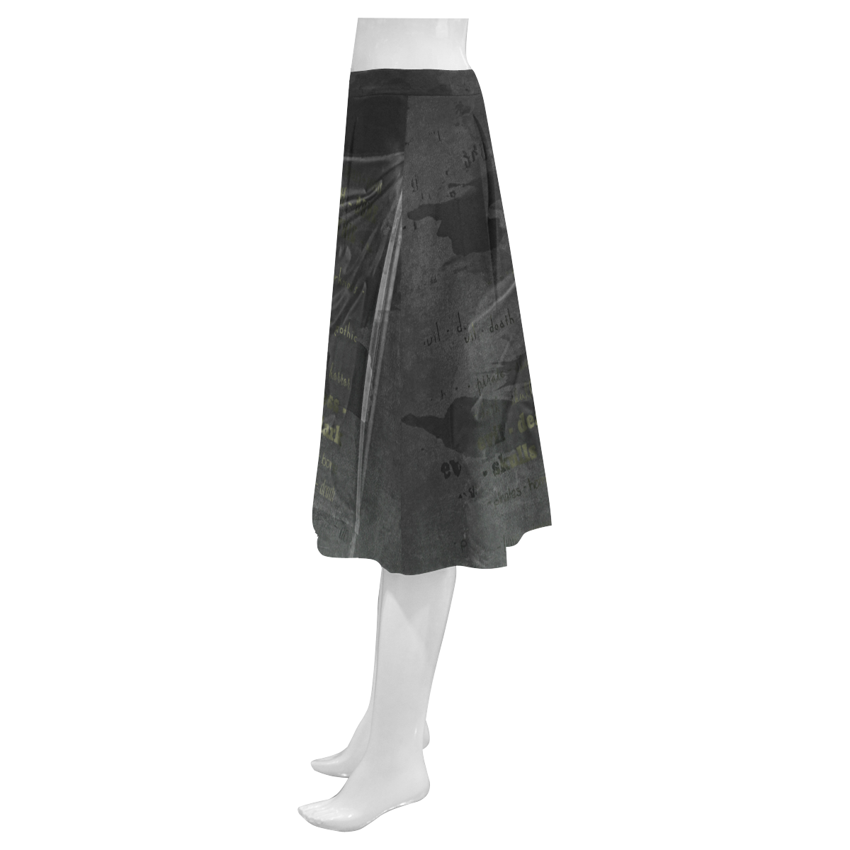 Vintage Skull Pirates Flag Mnemosyne Women's Crepe Skirt (Model D16)