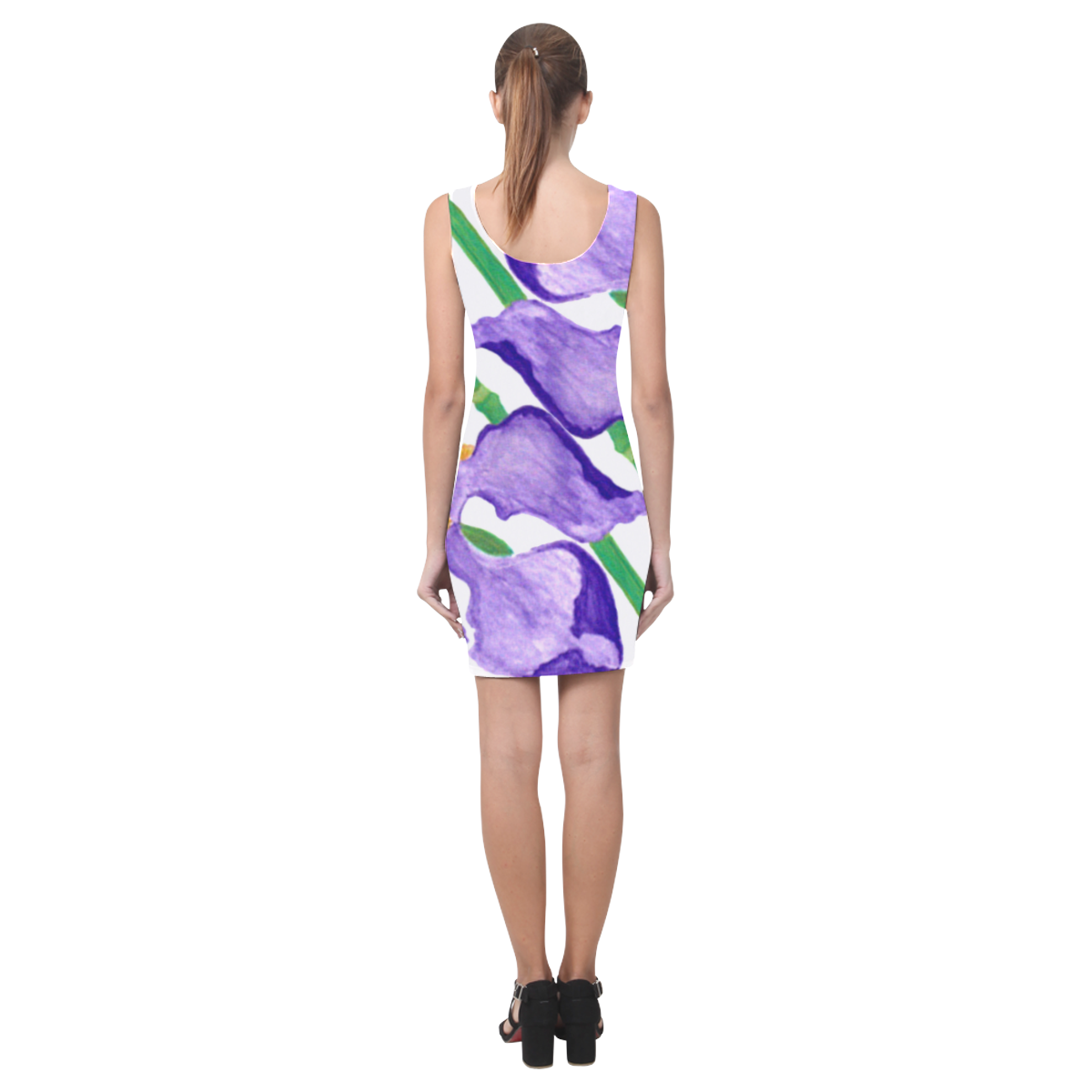 Purple Iris Diagonal Medea Vest Dress (Model D06)