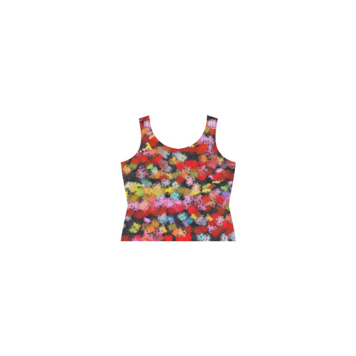 Colorful paint strokes Sleeveless Splicing Shift Dress(Model D17)
