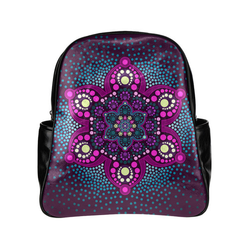 Dot painting meets mandalas 3 - 16 Multi-Pockets Backpack (Model 1636)