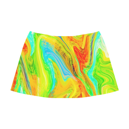 Happy Multicolor Painting Mnemosyne Women's Crepe Skirt (Model D16)