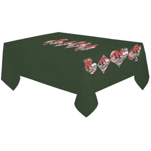 Las Vegas Playing Card Shapes Cotton Linen Tablecloth 60"x120"