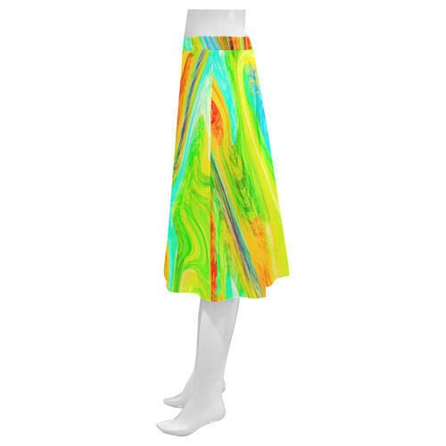 Happy Multicolor Painting Mnemosyne Women's Crepe Skirt (Model D16)