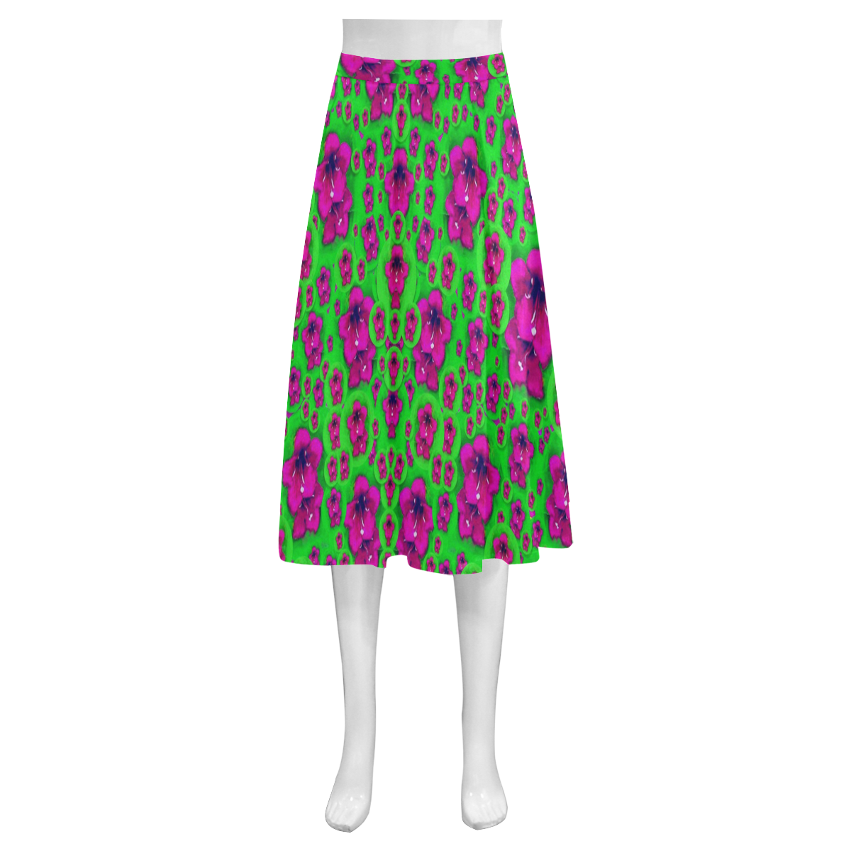 Fantasy Valentine in floral love and peace time Mnemosyne Women's Crepe Skirt (Model D16)