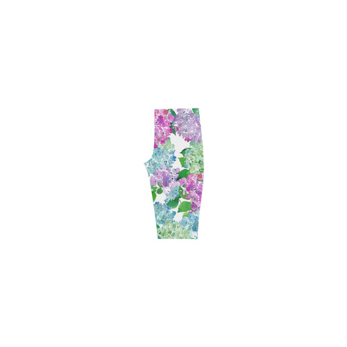 Watercolor Hydrangea, flower, flowers Hestia Cropped Leggings (Model L03)