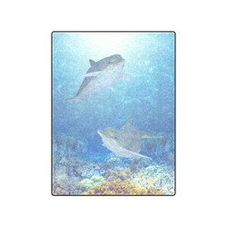 cute dolphins, dolphin Blanket 50"x60"
