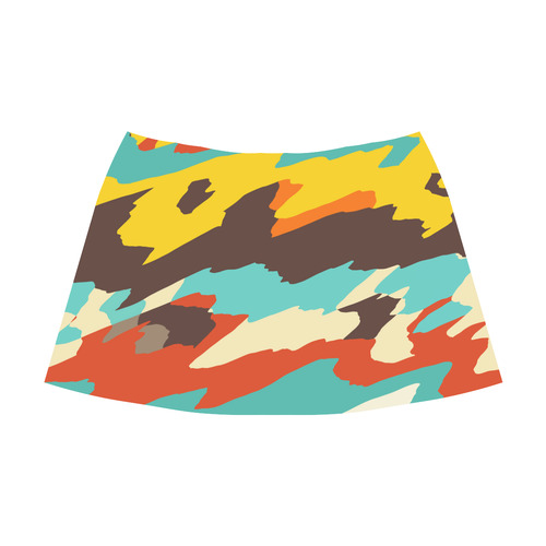 Wavy retro  texture Mnemosyne Women's Crepe Skirt (Model D16)
