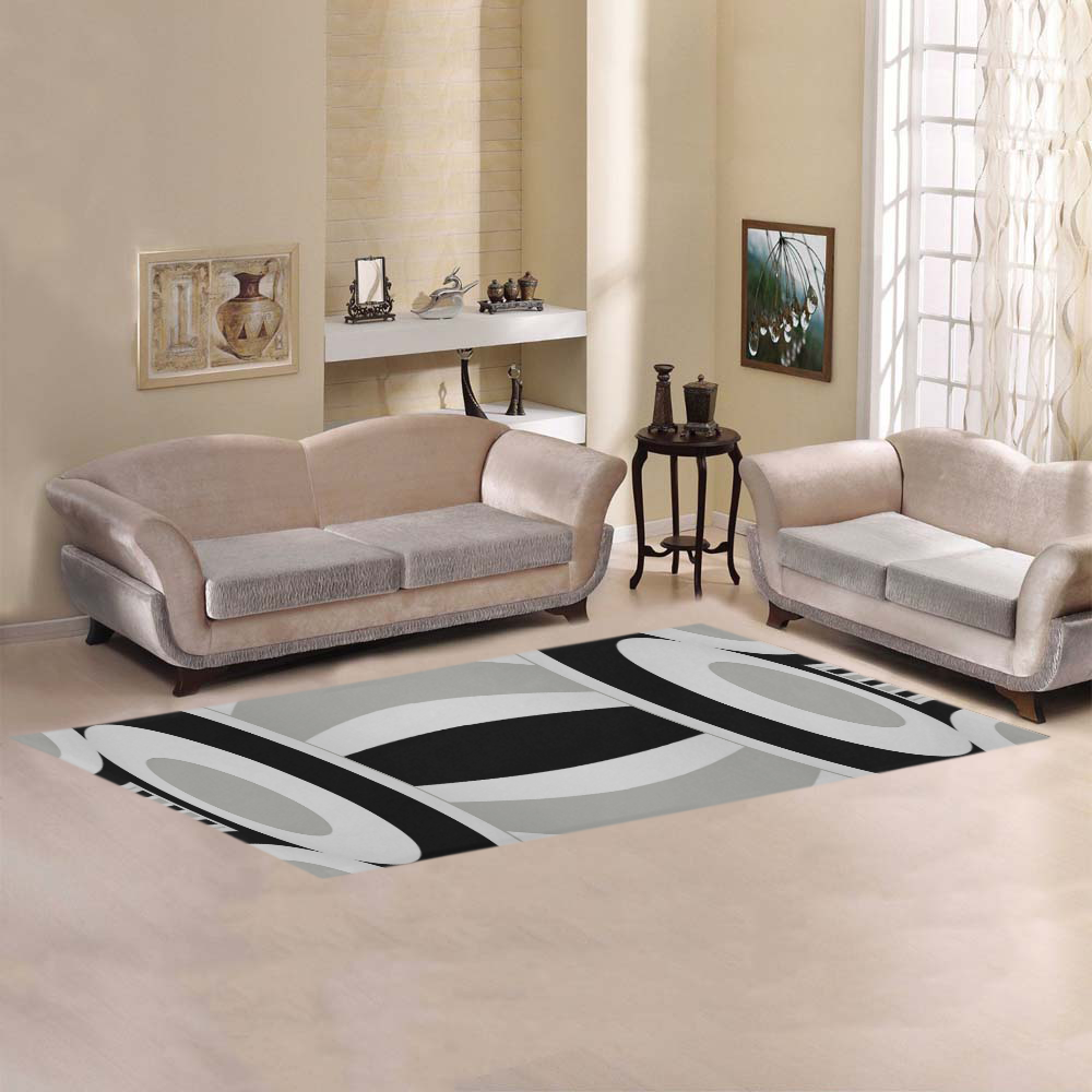 Contrast Abstract Area Rug 9'6''x3'3''