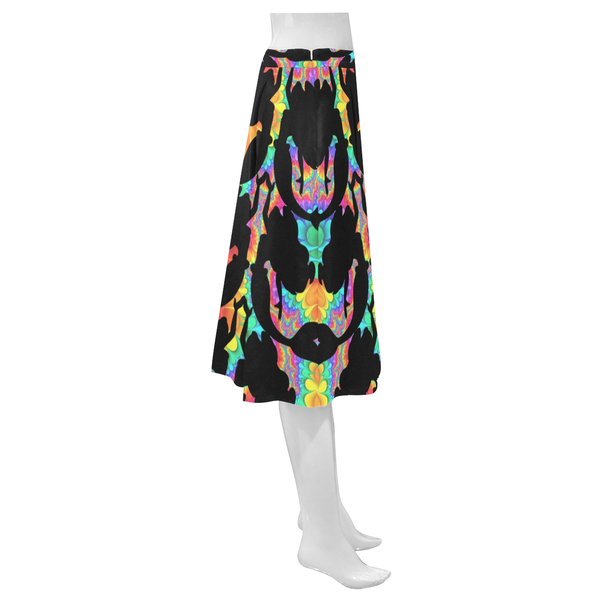 Rainbow mermaids Mnemosyne Women's Crepe Skirt (Model D16)