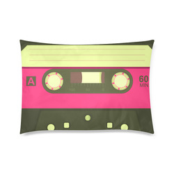 Pink Cassette Tape Custom Zippered Pillow Case 20"x30" (one side)