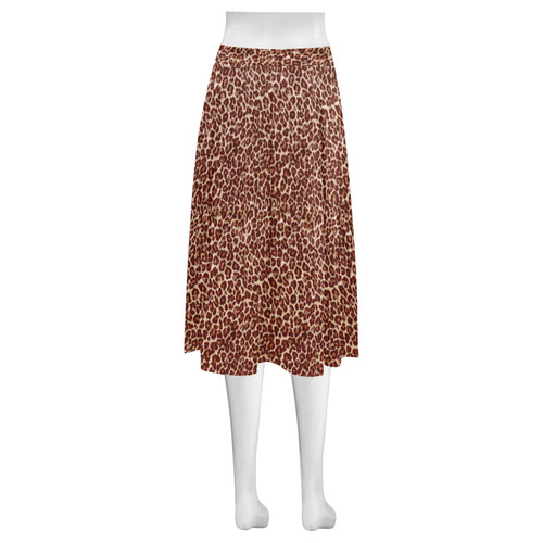 Leopard Mnemosyne Women's Crepe Skirt (Model D16)
