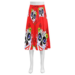 SUGAR SKULL MERMAID Mnemosyne Women's Crepe Skirt (Model D16)