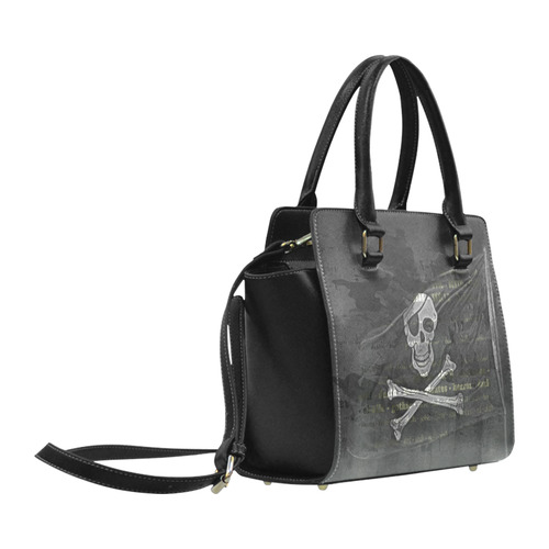 Vintage Skull Pirates Flag Classic Shoulder Handbag (Model 1653)