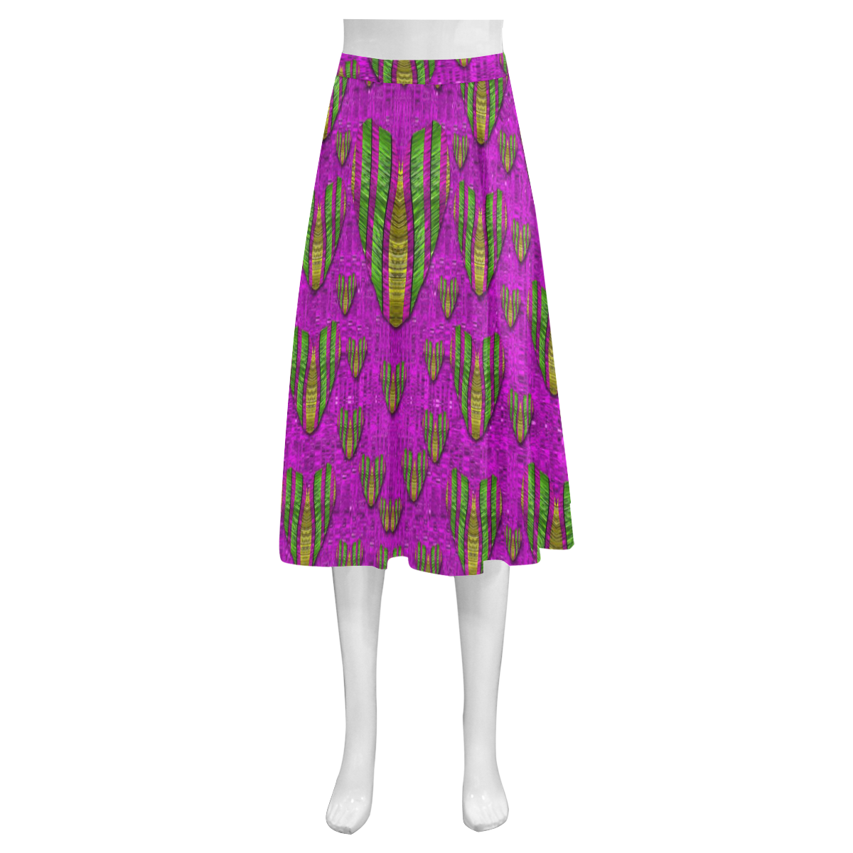 Love in colors and heart in rainbows Mnemosyne Women's Crepe Skirt (Model D16)