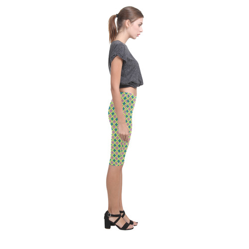 Retro Flower Power Hestia Cropped Leggings (Model L03)