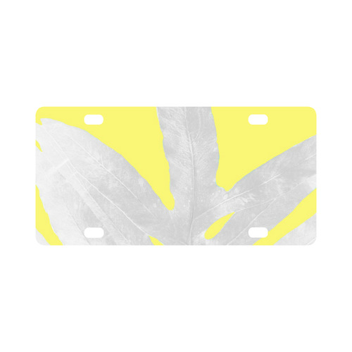 pink nature inverted pale yellow lemon Classic License Plate