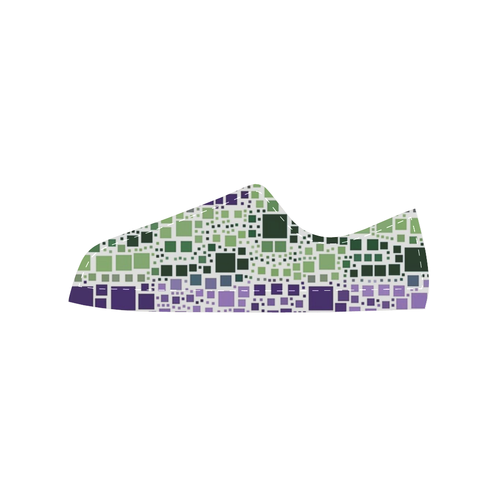block on block purple Canvas Women's Shoes/Large Size (Model 018)