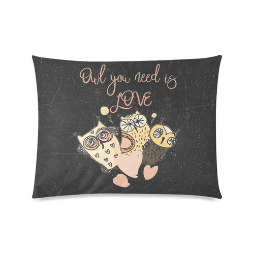 Owl animal bird typography-illustration Custom Picture Pillow Case 20"x26" (one side)