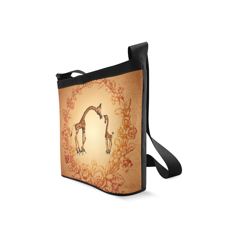 Cute giraffe with young giraffe Crossbody Bags (Model 1613)