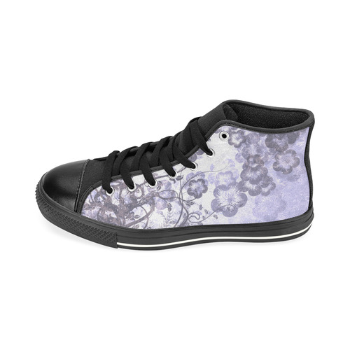 Wonderful flowers in soft purple colors High Top Canvas Women's Shoes/Large Size (Model 017)