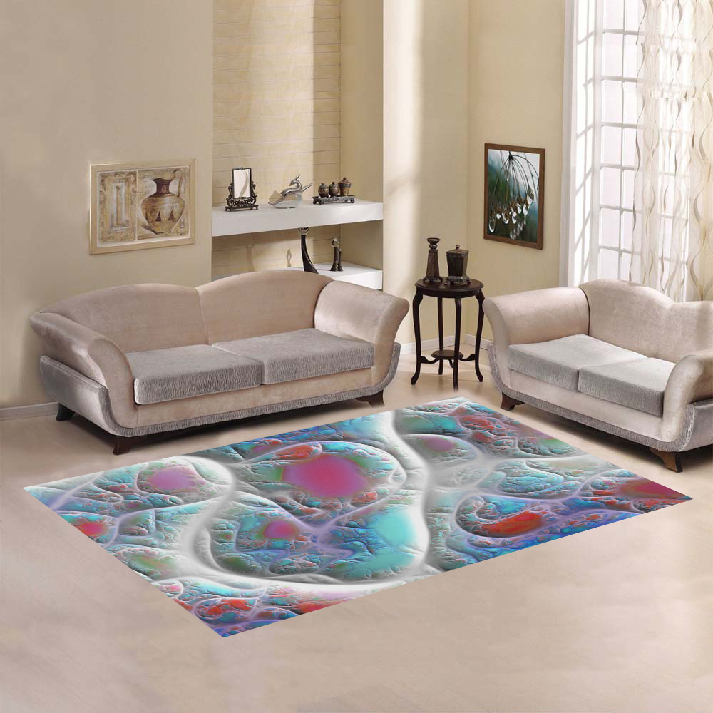 Blue & White Quilt, Abstract Delight Area Rug7'x5'