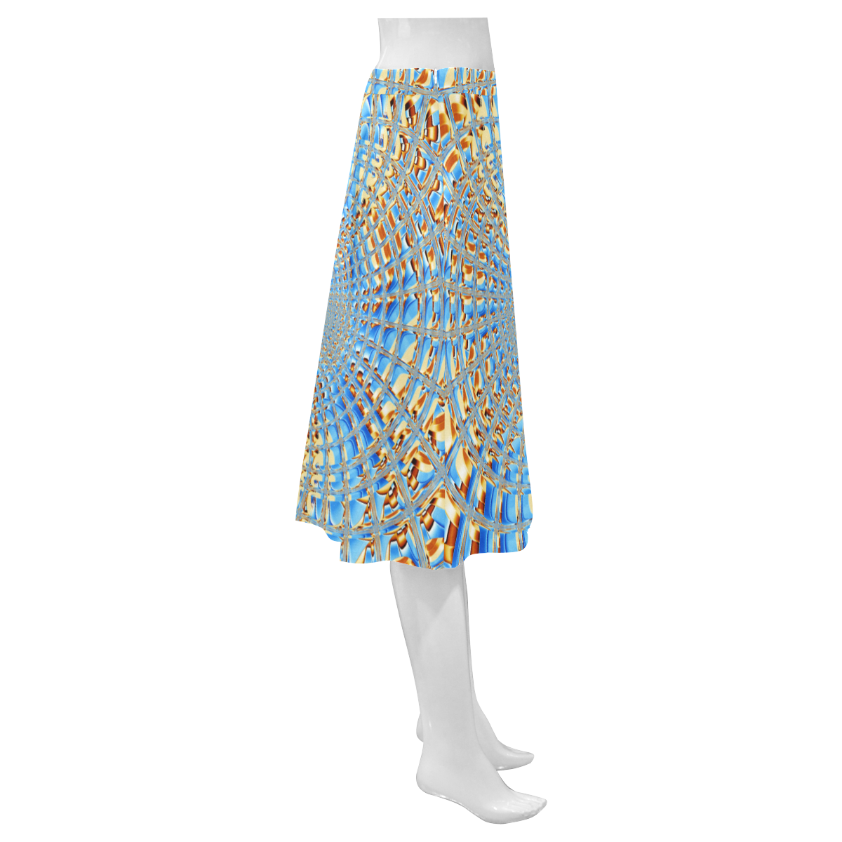 Window Iced Flower Mnemosyne Women's Crepe Skirt (Model D16)
