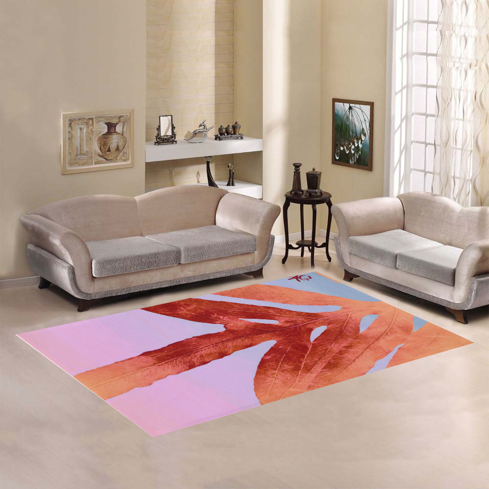 pink nature red pantone2 inverted Area Rug7'x5'