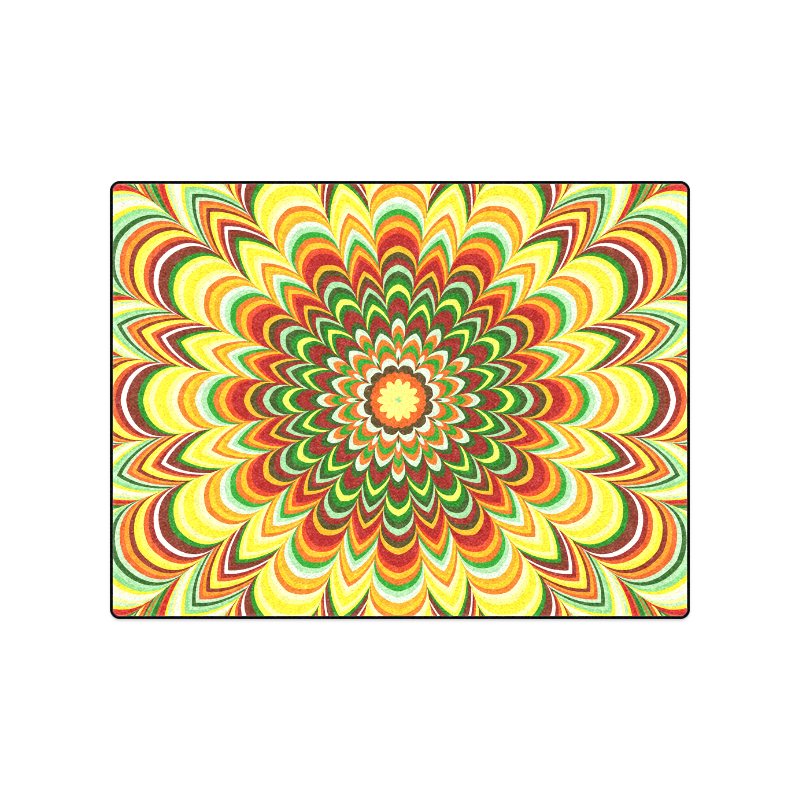 Colorful flower striped mandala Blanket 50"x60"