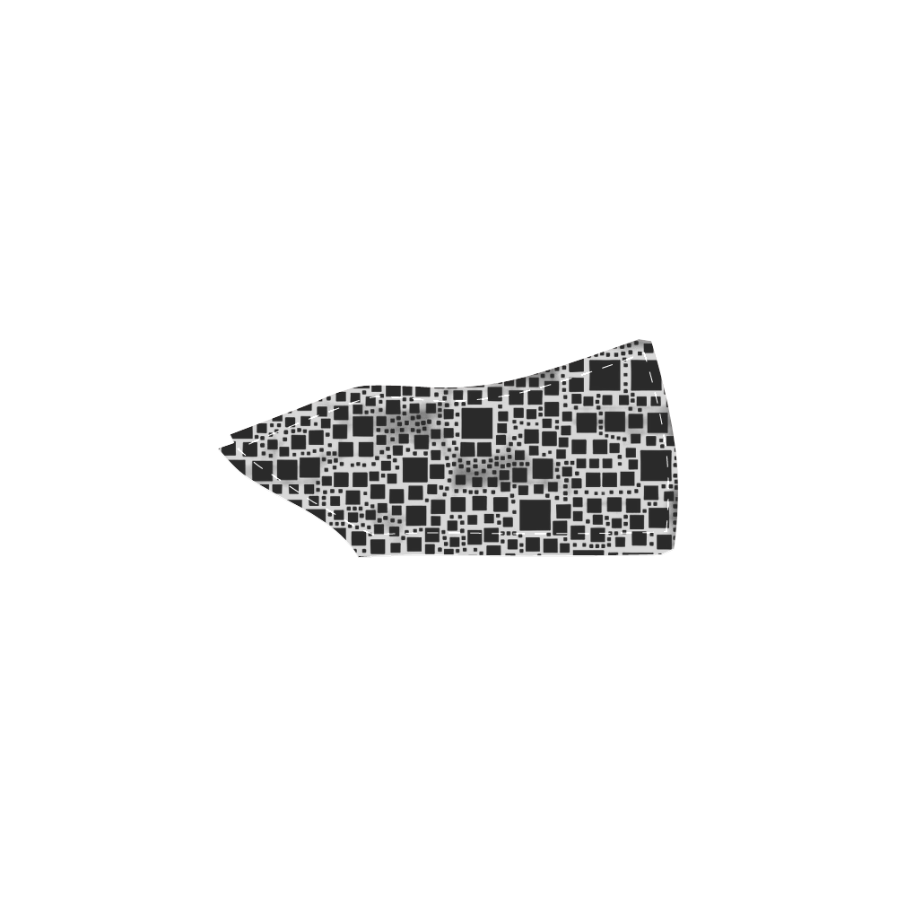 block on block B&W Men's Unusual Slip-on Canvas Shoes (Model 019)