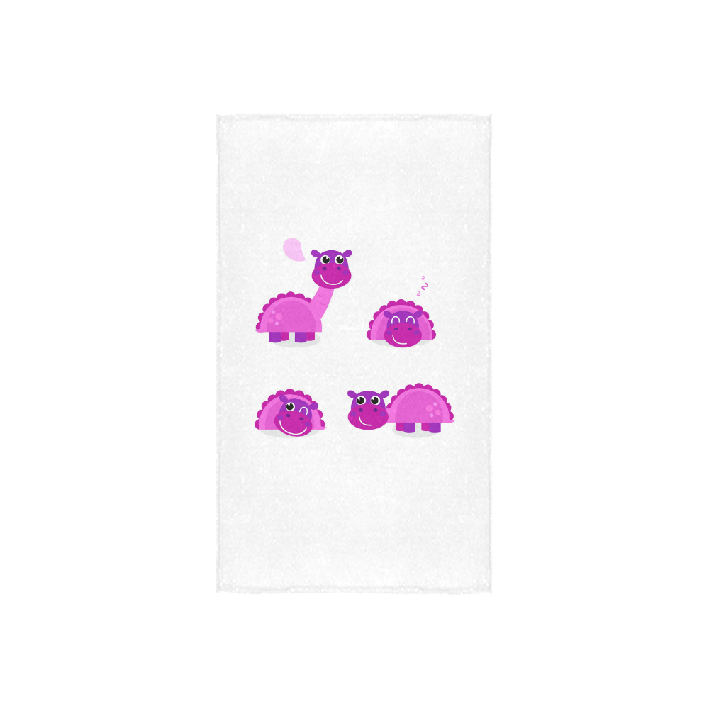 Happy cute Pink Dinosaurus designers Towel edition Custom Towel 16"x28"