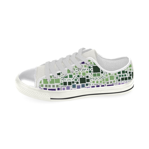block on block purple Canvas Women's Shoes/Large Size (Model 018)