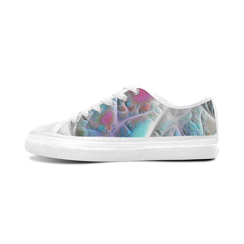 Blue & White Quilt, Abstract Delight Women's Canvas Zipper Shoes/Large Size (Model 001)