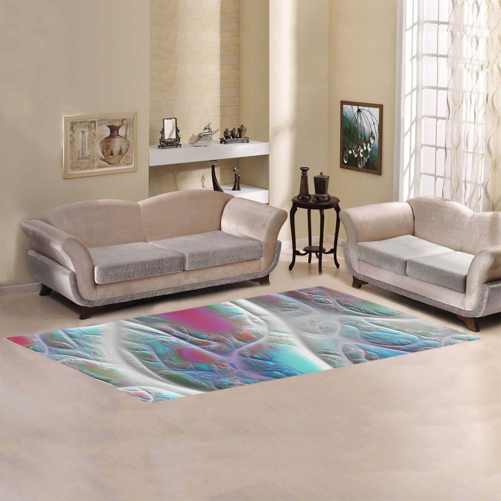 Blue & White Quilt, Abstract Delight Area Rug 9'6''x3'3''