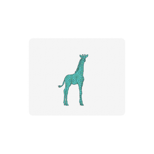 Giraffe  teal Rectangle Mousepad