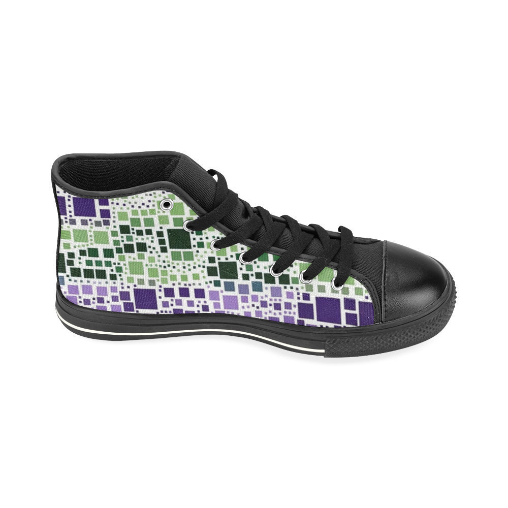 block on block purple High Top Canvas Women's Shoes/Large Size (Model 017)