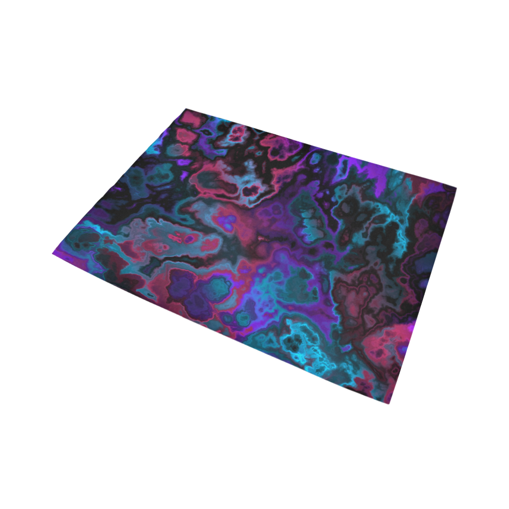 black blue pink purple abstract 2 Area Rug7'x5'