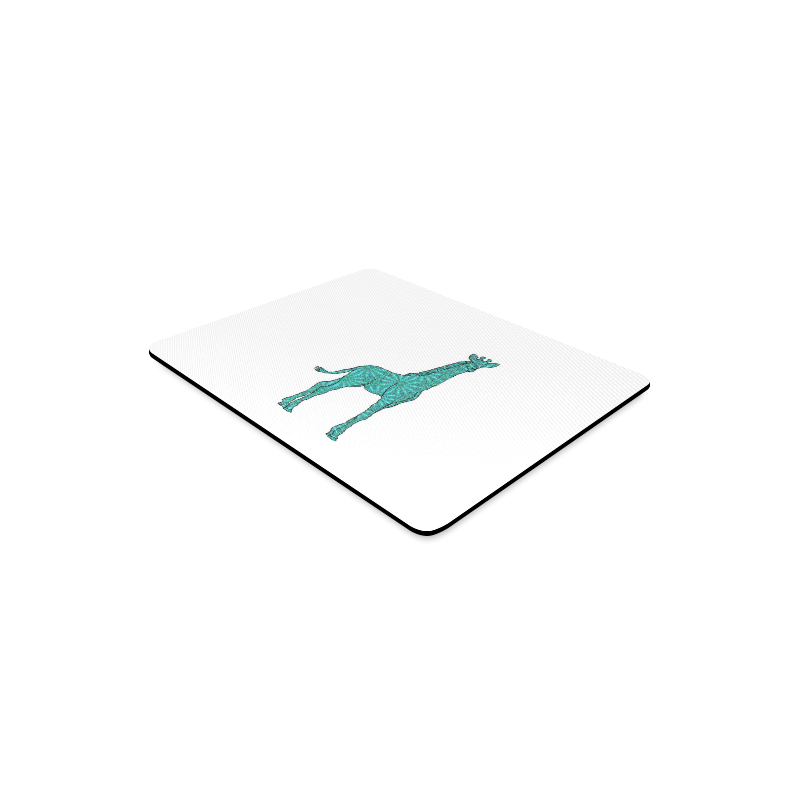 Giraffe  teal Rectangle Mousepad