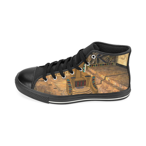 The egyptian temple High Top Canvas Women's Shoes/Large Size (Model 017)